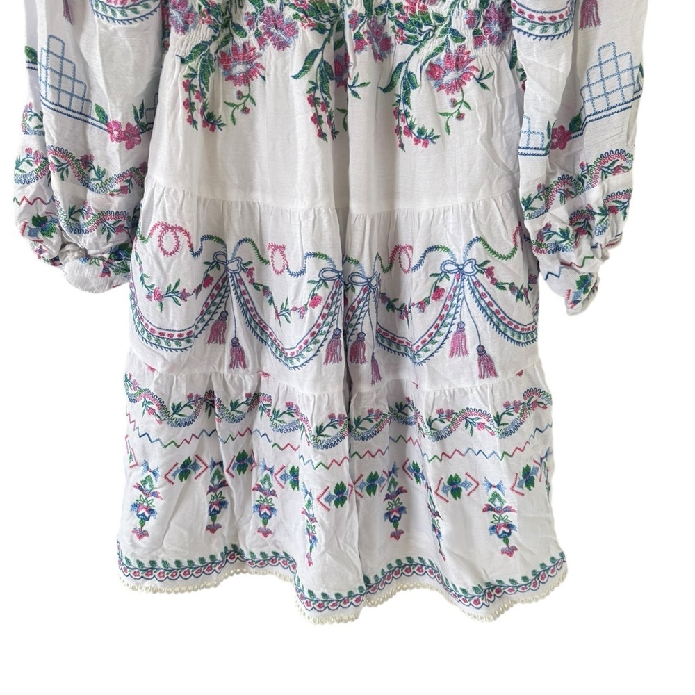 Hale Bob White Dress with Floral Accents - Picture 7 of 12